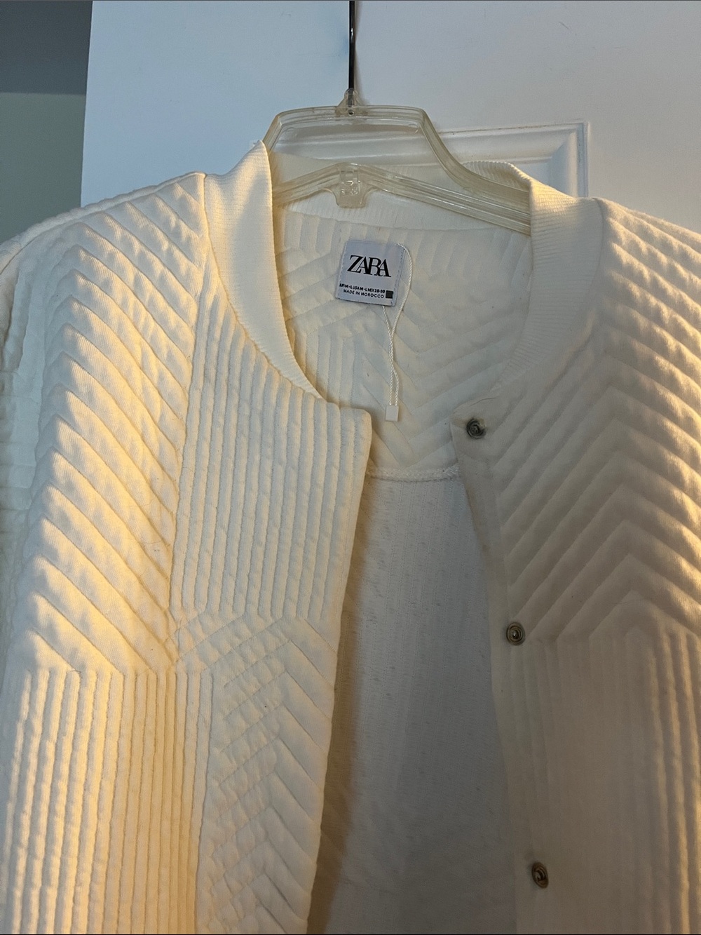 ZARA Women’s Cream Light Quilted Jacket